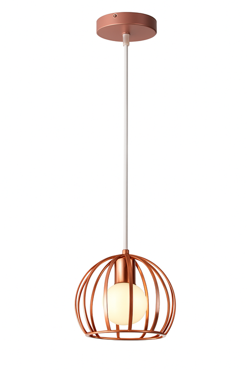 Suspension lampara de techo colgante éclairage suspendu moderne Cage en fer Loft cuisine salon suspension E27 or Rose - vue 14 sur 27