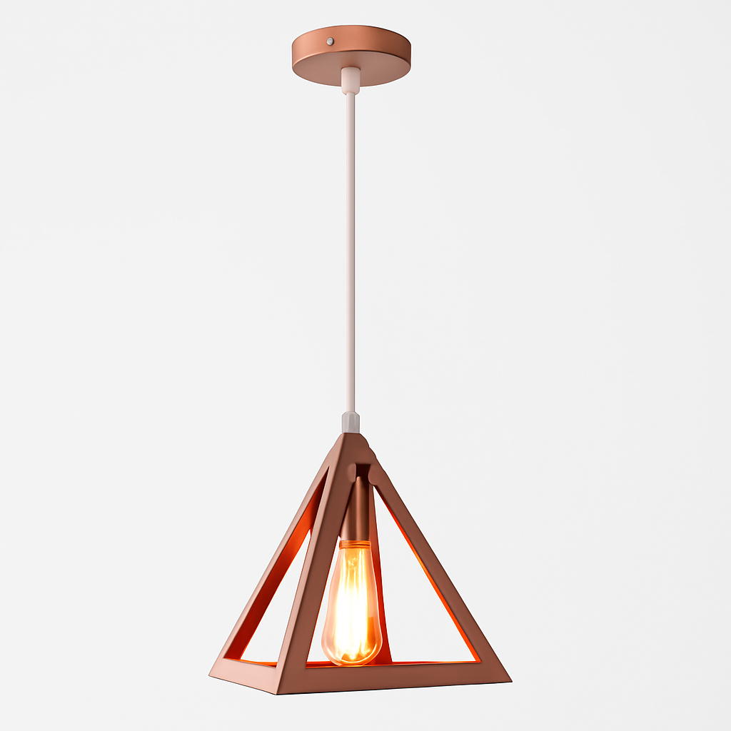 Suspension lampara de techo colgante éclairage suspendu moderne Cage en fer Loft cuisine salon suspension E27 or Rose - vue 21 sur 27