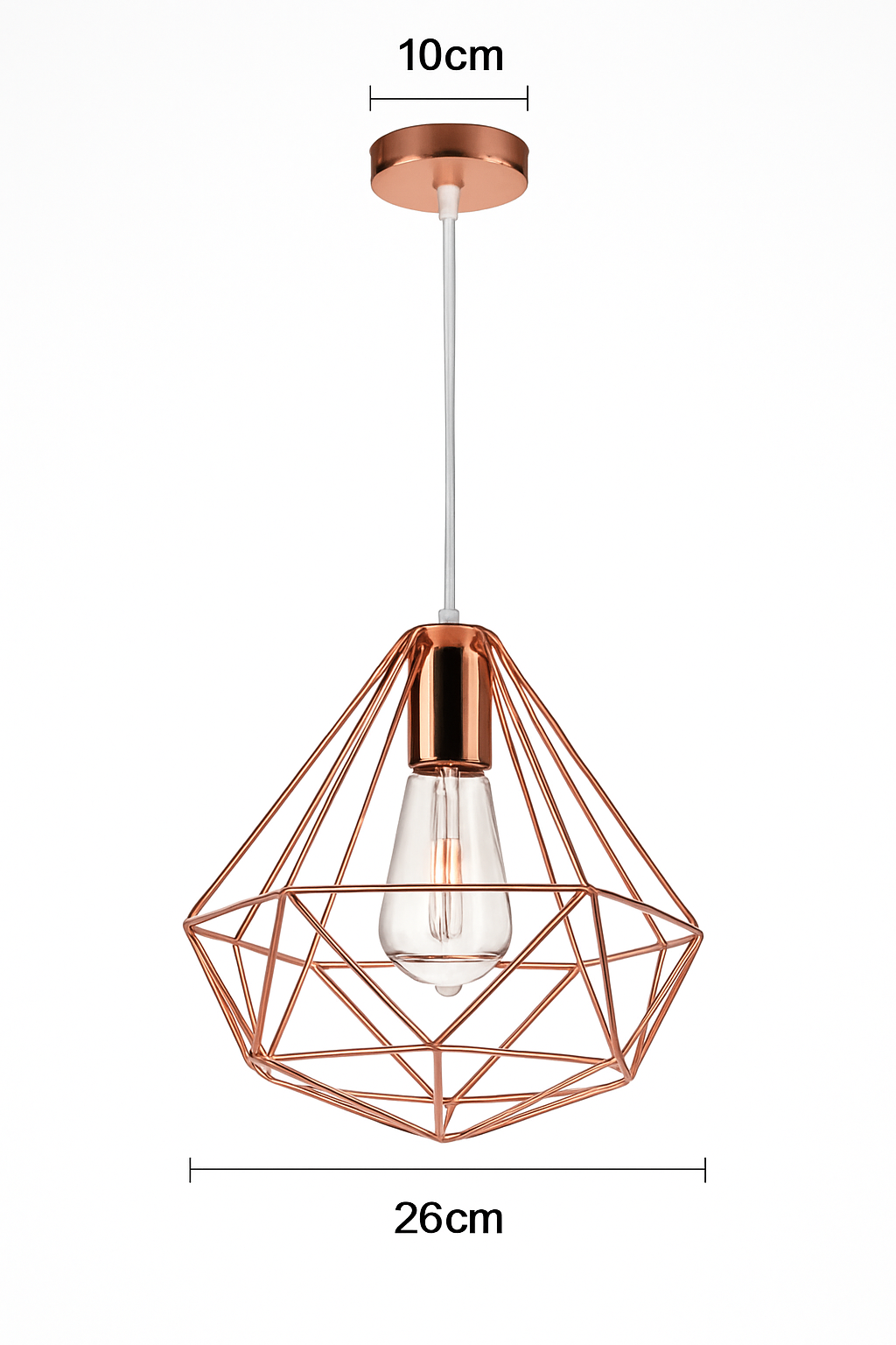 Suspension lampara de techo colgante éclairage suspendu moderne Cage en fer Loft cuisine salon suspension E27 or Rose - vue 24 sur 27