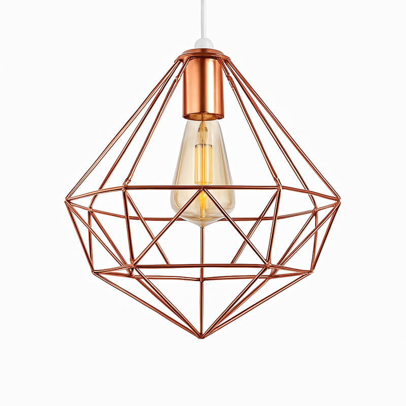 Suspension lampara de techo colgante éclairage suspendu moderne Cage en fer Loft cuisine salon suspension E27 or Rose