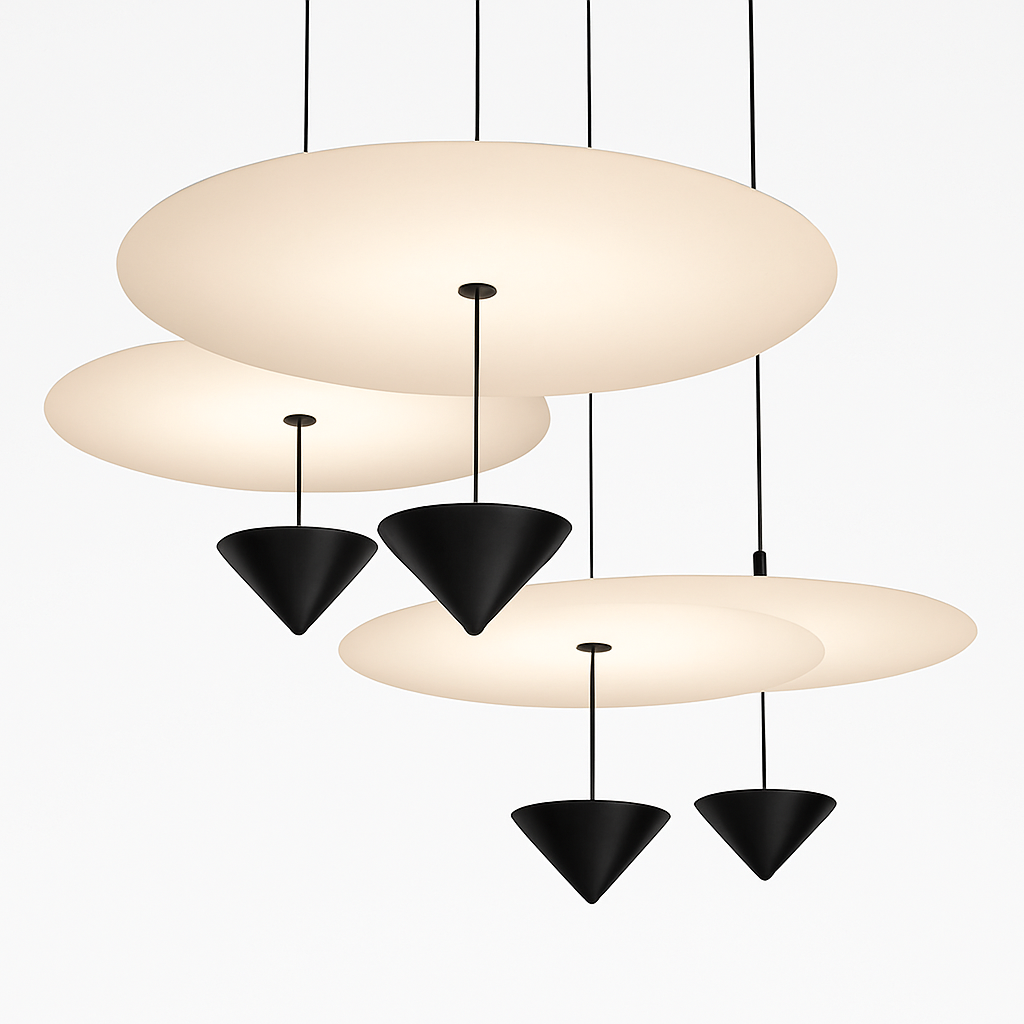 suspension led conique art déco hauteur réglable