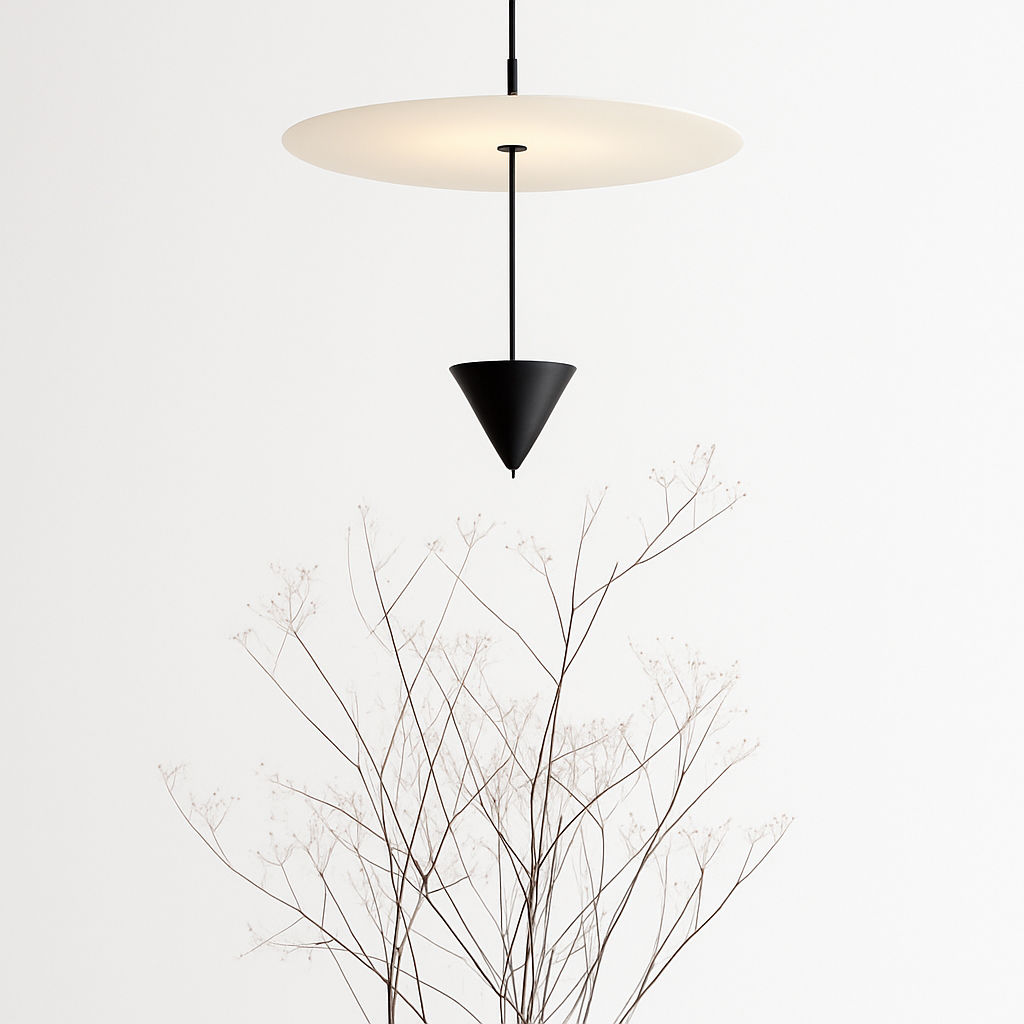 suspension led conique art déco hauteur réglable - vue 5 sur 7
