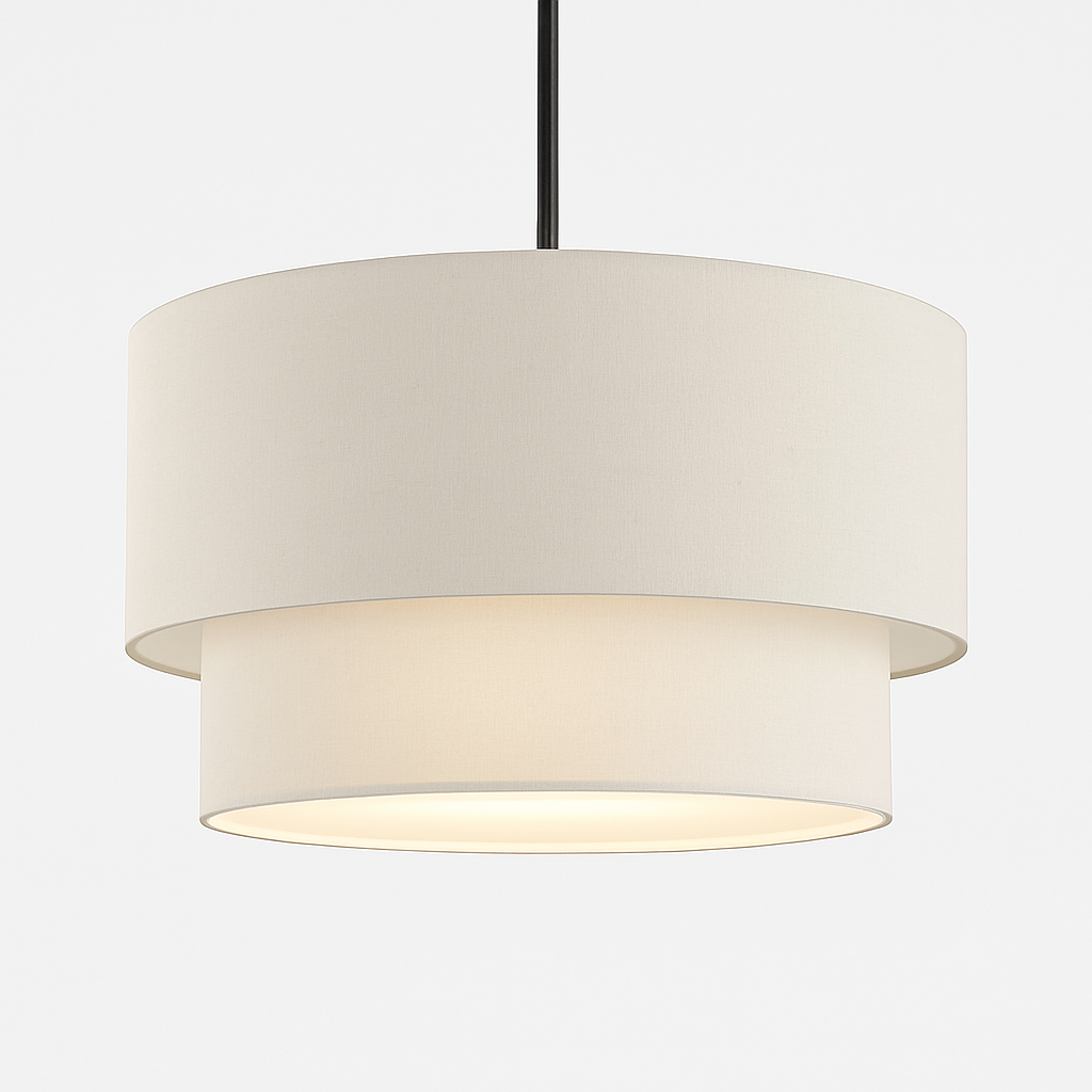 Suspension LED cylindrique en tissu Foyer - vue 5 sur 7