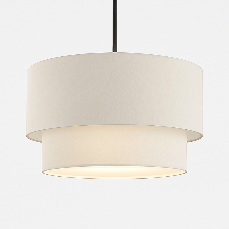 Suspension LED cylindrique en tissu Foyer