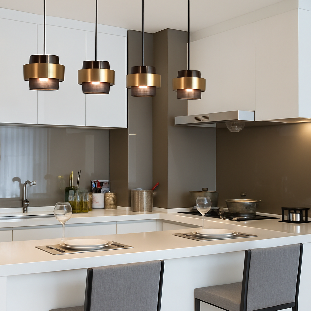 Suspension LED cylindriques en ou nordiques - vue 6 sur 8