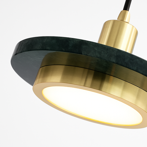 suspension LED design nordique en fer et marbre pour intérieur - vue 6 sur 9