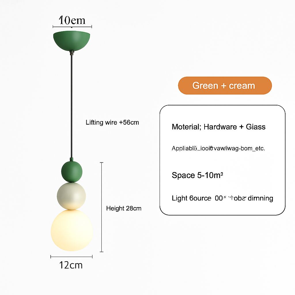 Minimalist Nordic design LED pendant light macaron shape - vue 19 sur 30