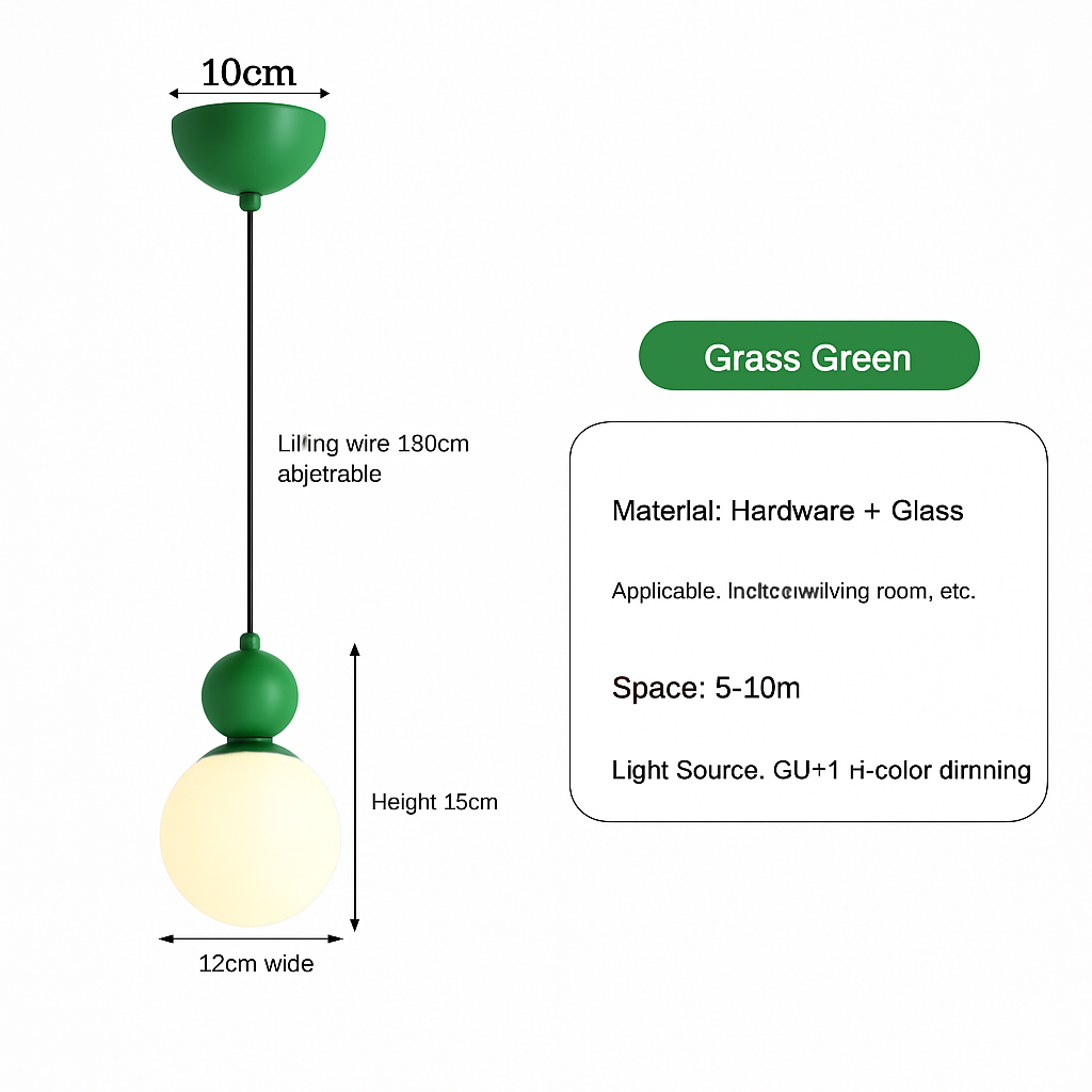 Minimalist Nordic design LED pendant light macaron shape - vue 8 sur 30