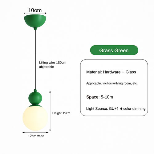 Minimalist Nordic design LED pendant light macaron shape - vue 9 sur 30