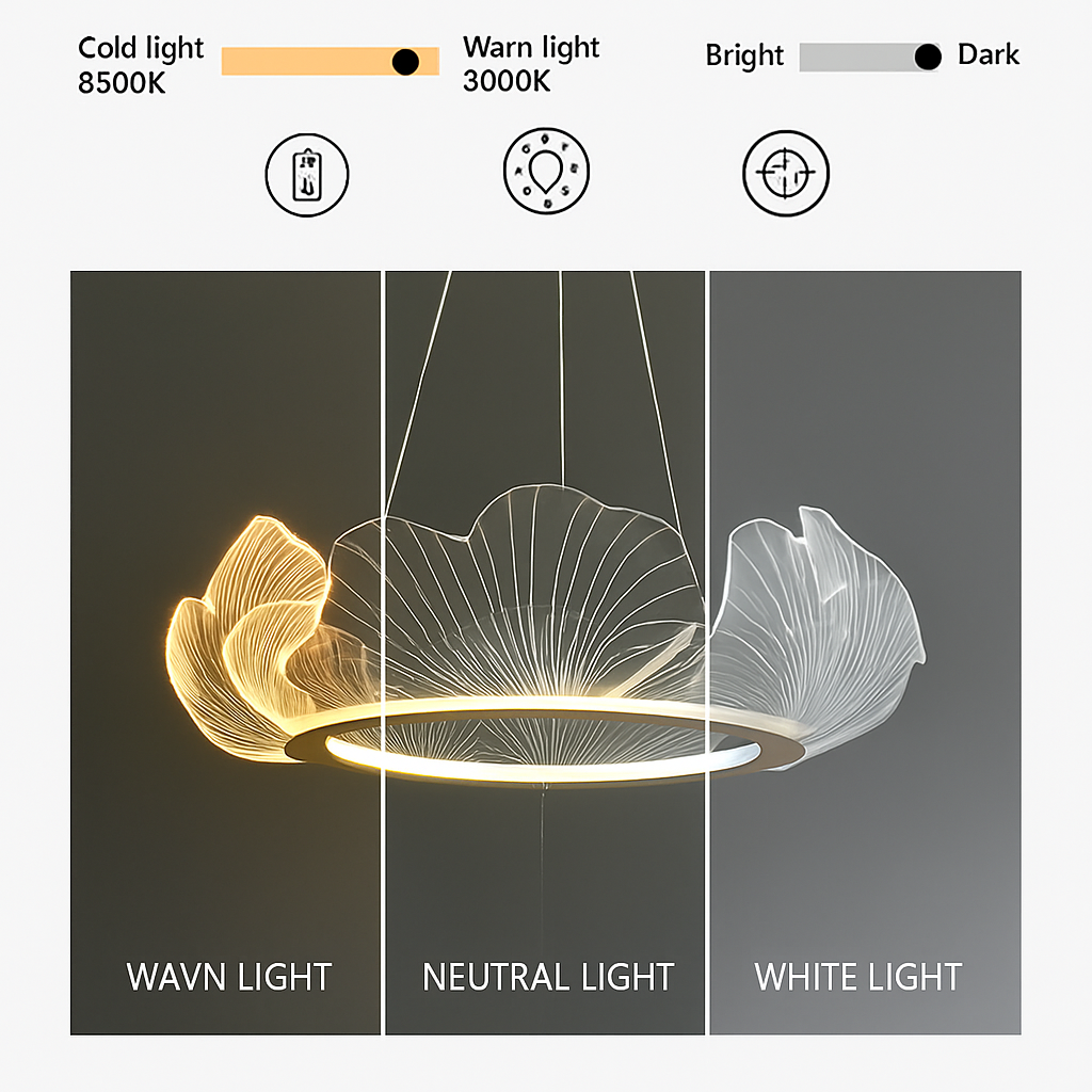 suspension led en acrylique design moderne décoratif - vue 6 sur 8