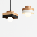 Suspension LED en bois (carré ou rond)