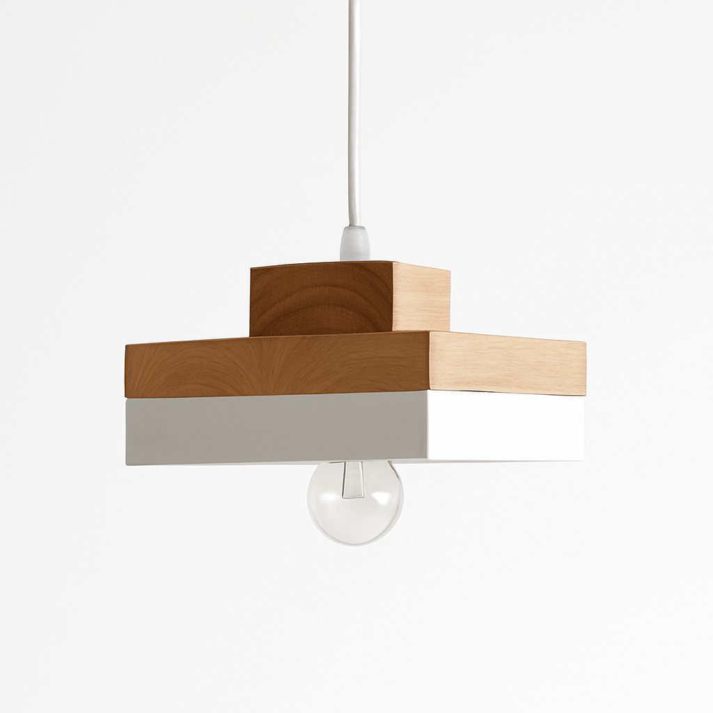 Suspension LED en bois (carré ou rond) - vue 8 sur 8