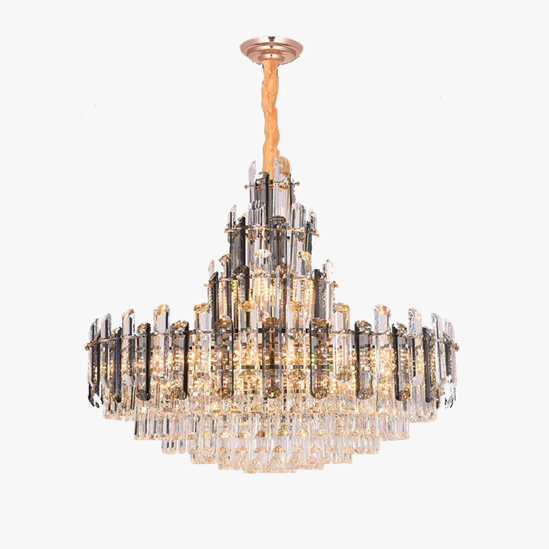 suspension à led en cristal design luxueux avec variateur d'intensité
