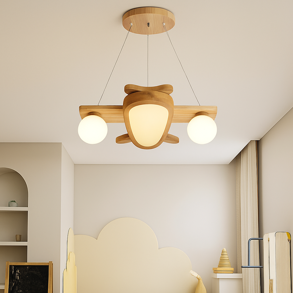 suspension LED en forme d'avion style nordique décorative - vue 4 sur 8