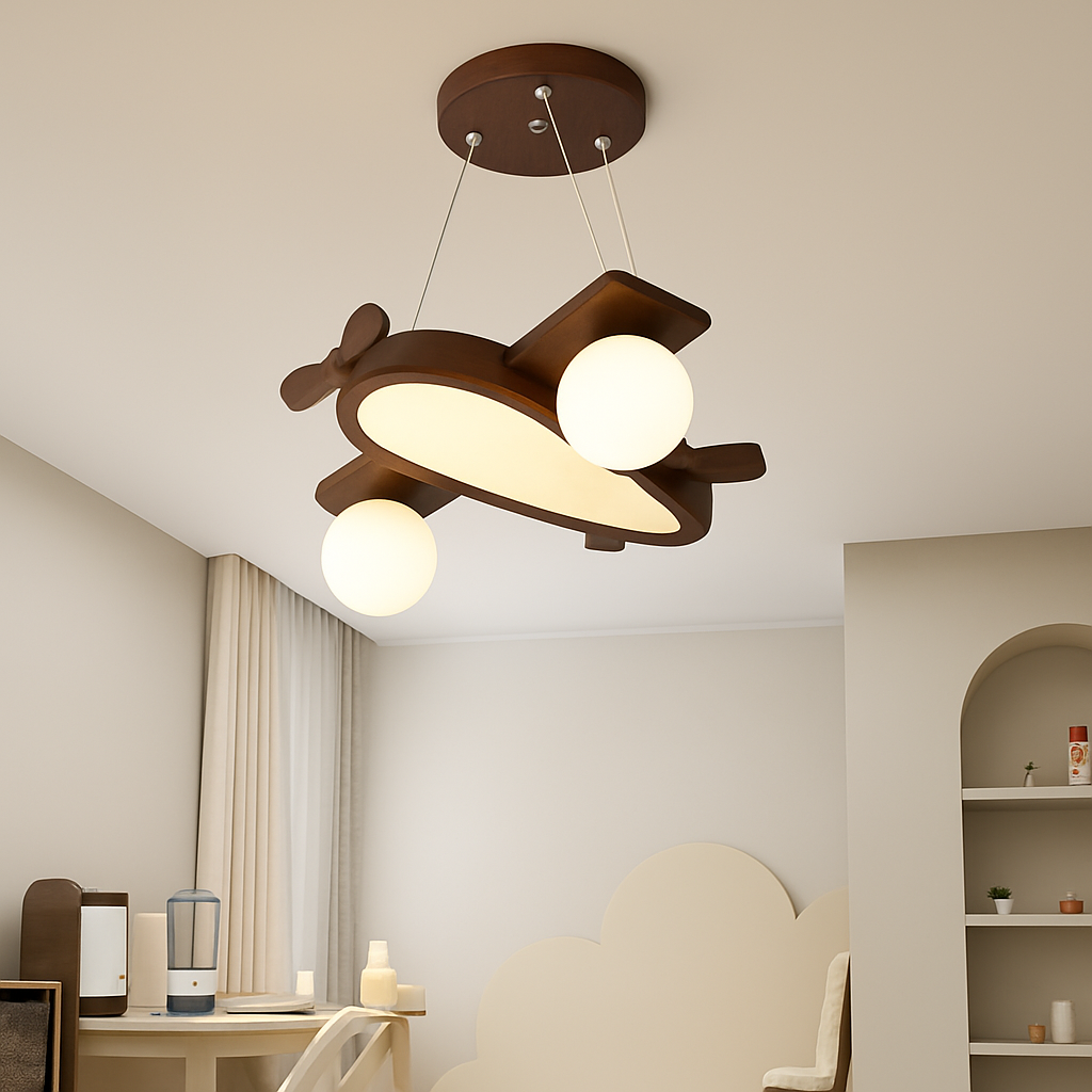 suspension LED en forme d'avion style nordique décorative - vue 5 sur 8