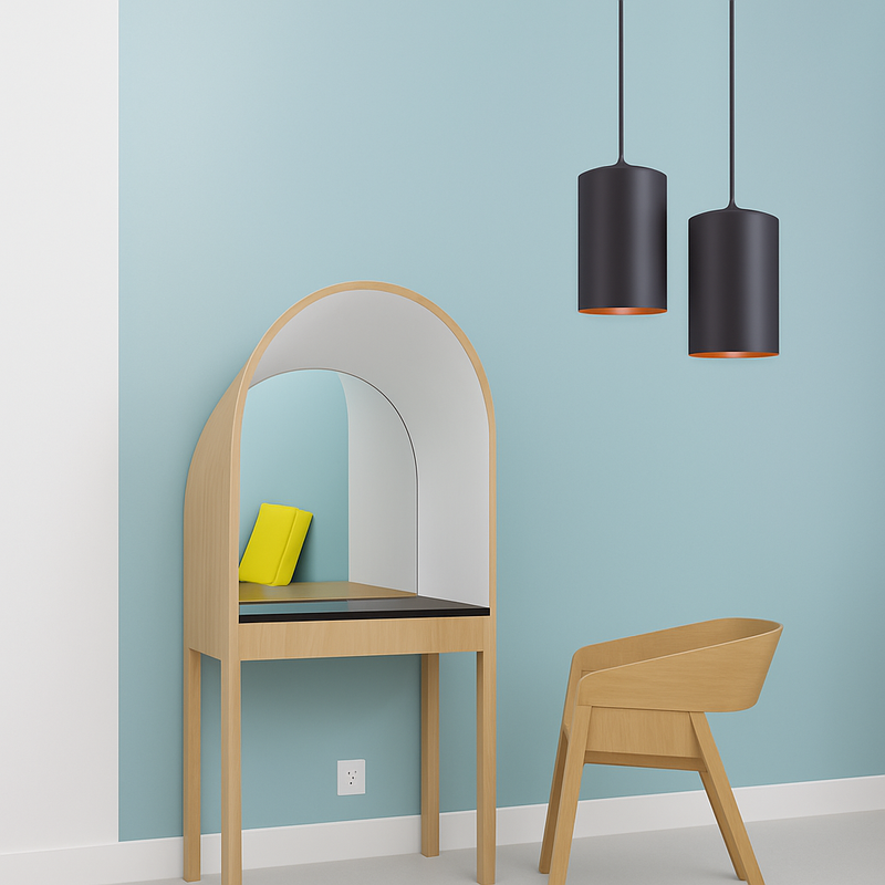 Suspension LED en forme de cylindre noir Vintage