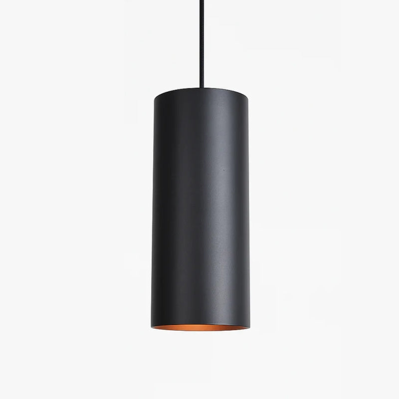 Suspension LED en forme de cylindre noir Vintage