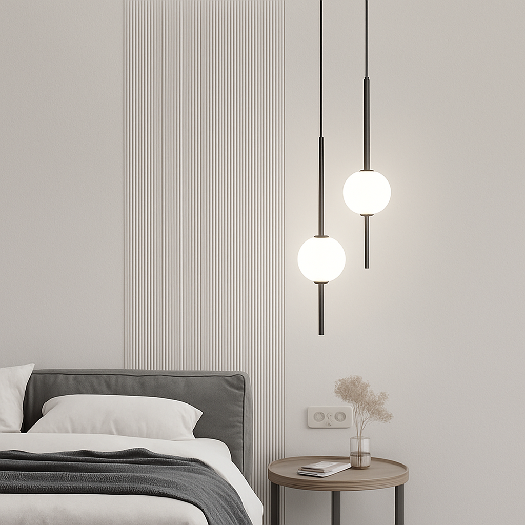 suspension LED en laiton design moderne avec cordon réglable en verre de cristal - vue 5 sur 17