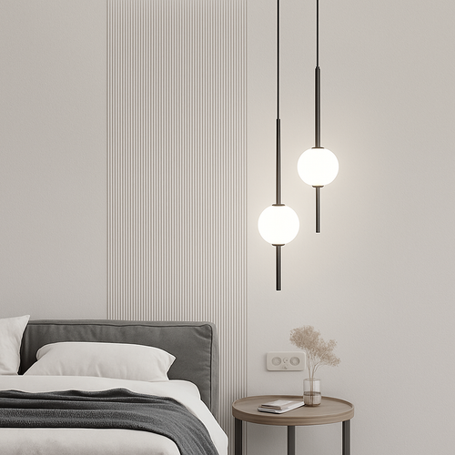 suspension LED en laiton design moderne avec cordon réglable en verre de cristal