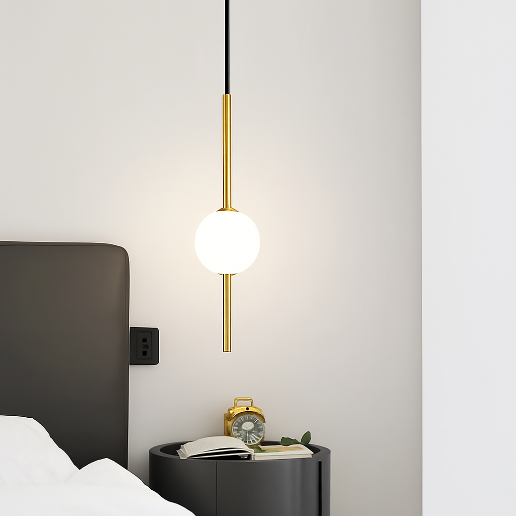 suspension LED en laiton design moderne avec cordon réglable en verre de cristal - vue 6 sur 17