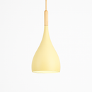 Suspension LED en métal coloré et baton en bois Nordic