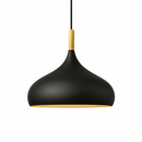 Suspension LED en métal coloré et baton en bois Nordic