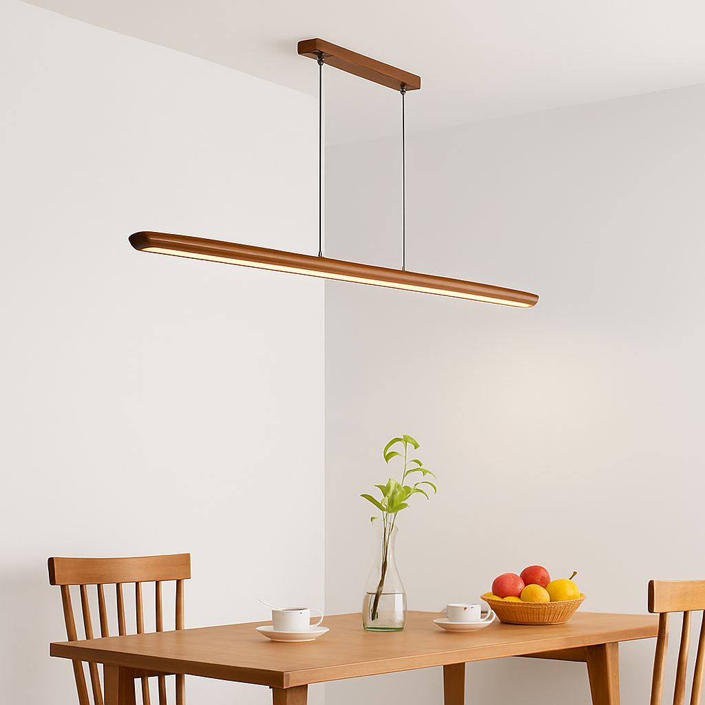 suspension LED en noyer noir tendance - vue 4 sur 15