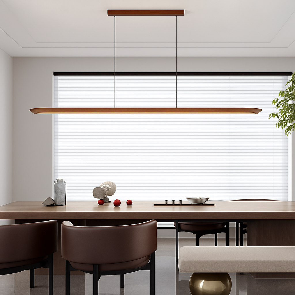 suspension LED en noyer noir tendance - vue 5 sur 15