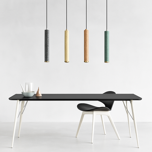 suspension led en pierre de ciment style industriel