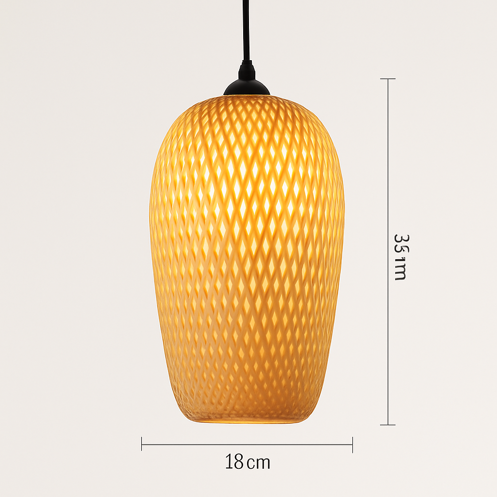 Suspension LED en rotin fait à la main rond chapeau de paille en bambou pastorale Vintage - vue 13 sur 17