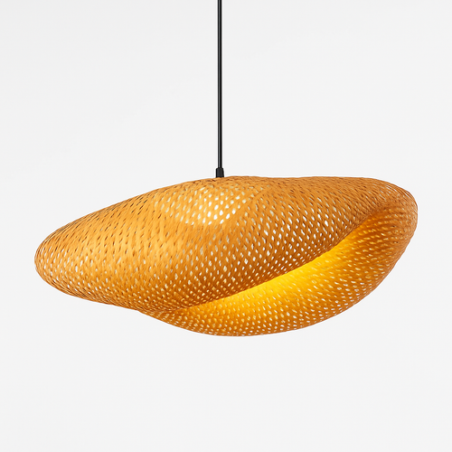 Suspension LED en rotin fait à la main rond chapeau de paille en bambou pastorale Vintage - vue 9 sur 17