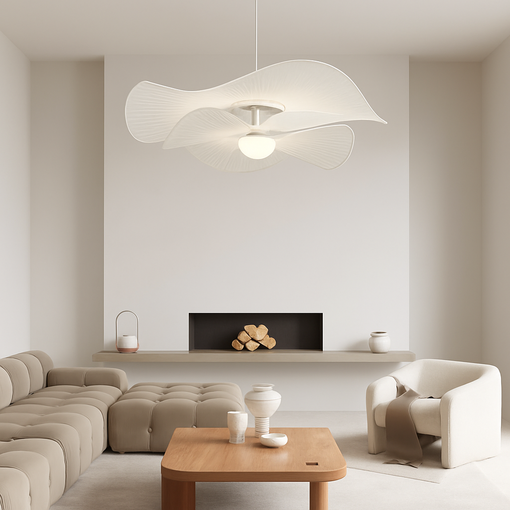 suspension LED en tissu style nordique idéale pour décoration intérieure - vue 6 sur 8