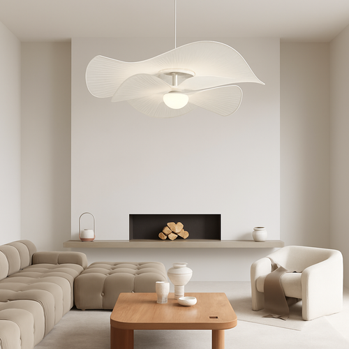 suspension LED en tissu style nordique idéale pour décoration intérieure