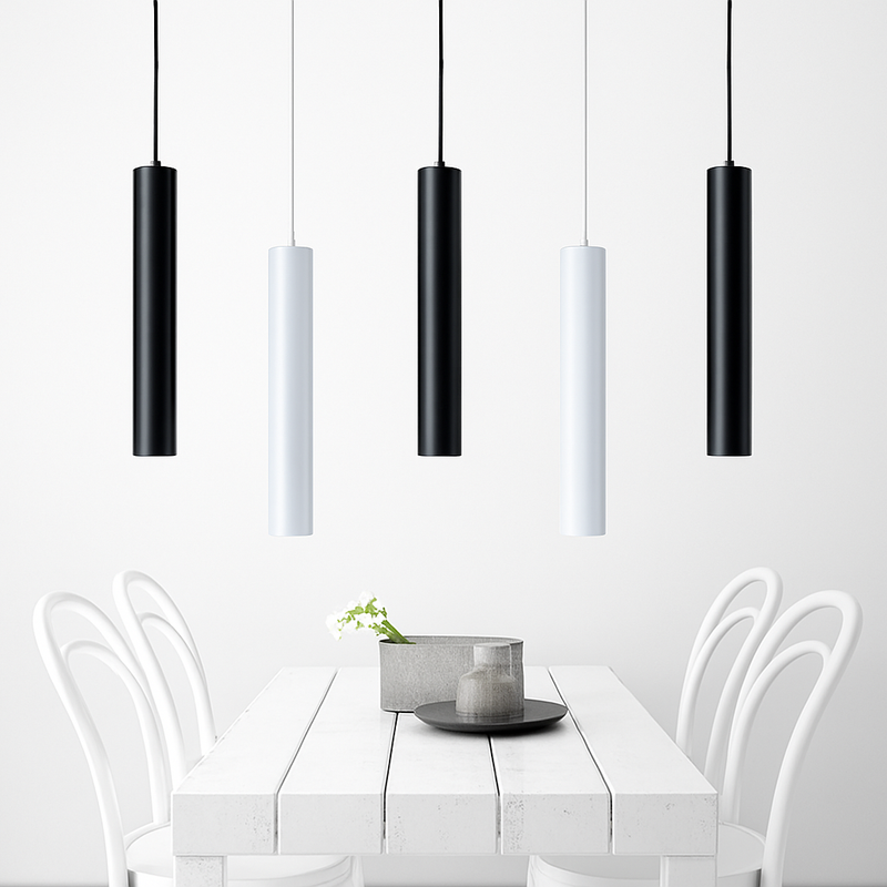 Suspension LED en tube cylindre