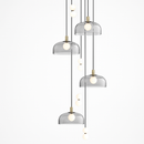 Suspension LED en verre au design nordique gris fumé