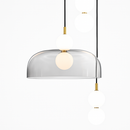 Suspension LED en verre au design nordique gris fumé