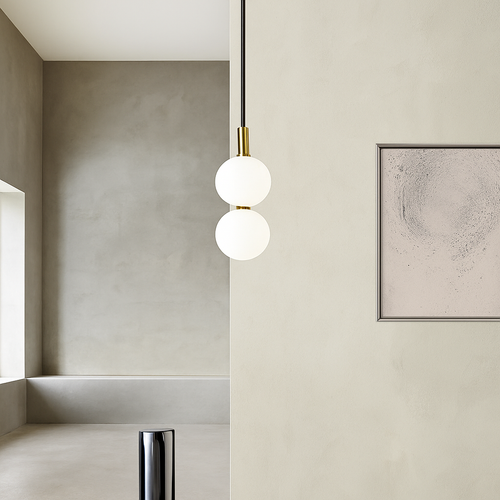Suspension LED en verre au design nordique gris fumé