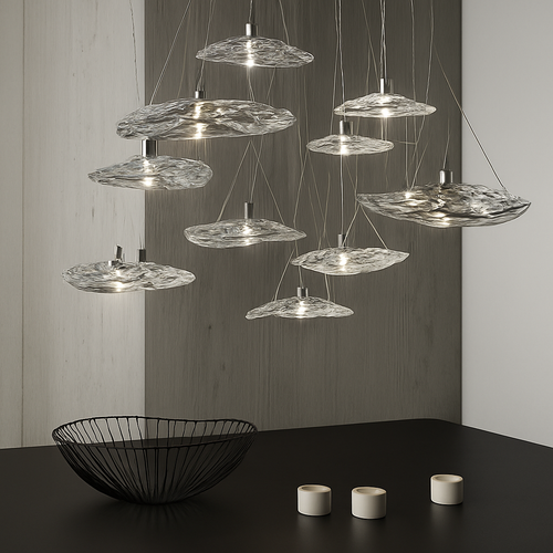 Suspension led en verre design nordic manta