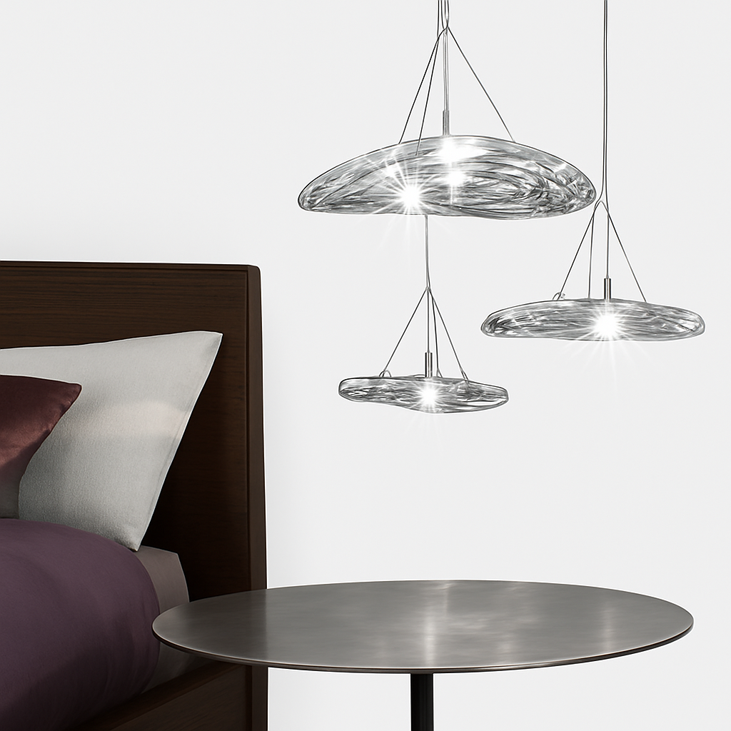 Suspension led en verre design nordic manta - vue 4 sur 20