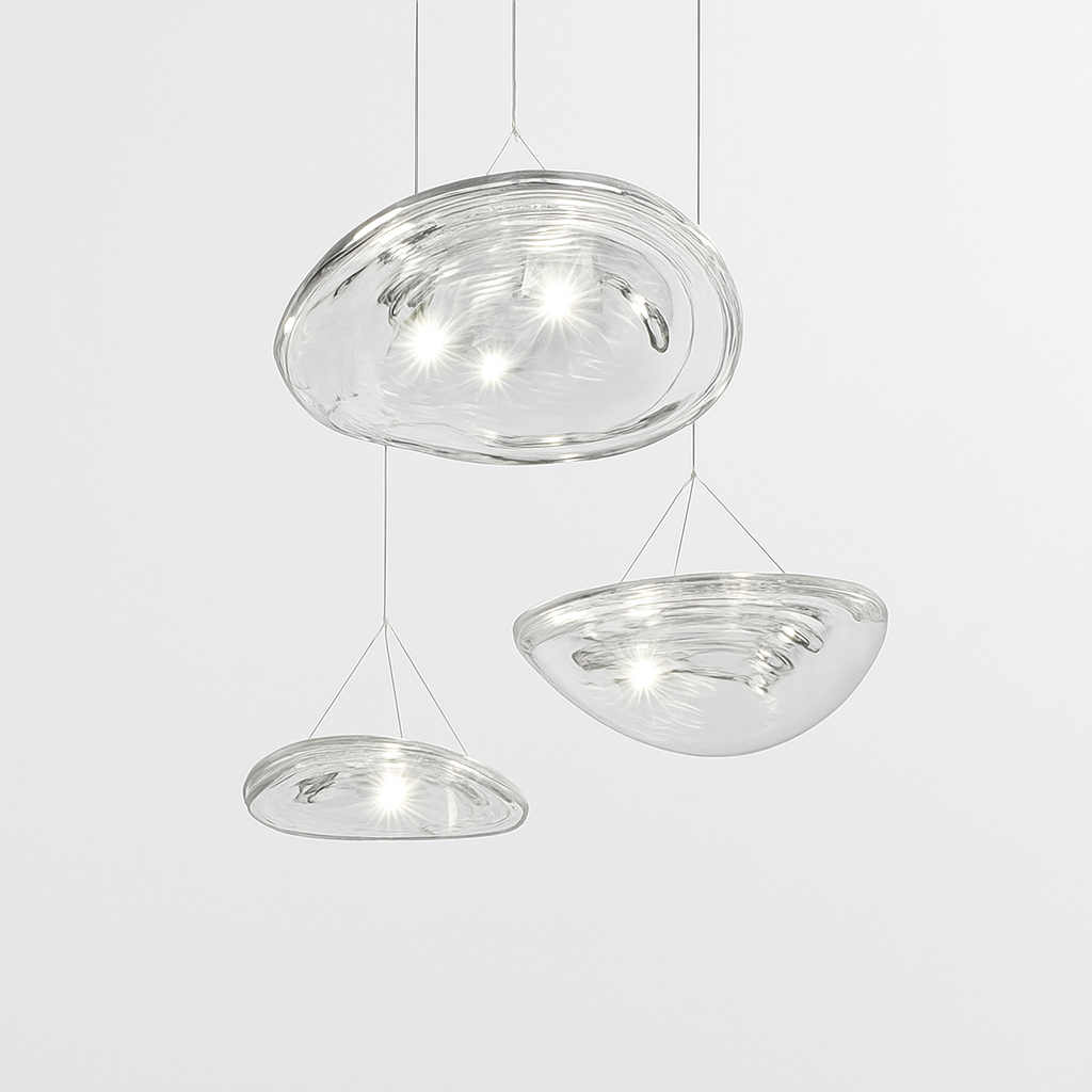 Suspension led en verre design nordic manta - vue 5 sur 20