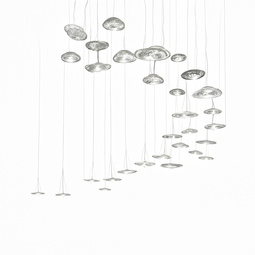 Suspension led en verre design nordic manta - vue 7 sur 20