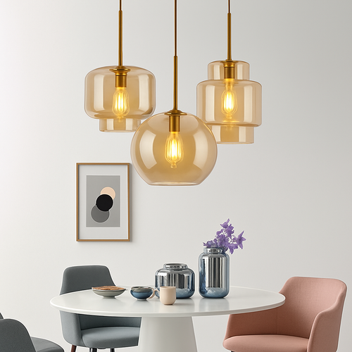 Suspension LED en verre design nordique luminaire décoratif d'intérieur