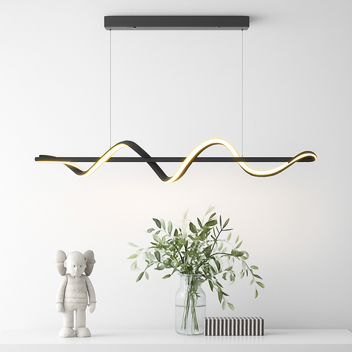 Curved LED pendant light nordic design for kitchen and bar minimalist-9091270967642 - vue 3 sur 10