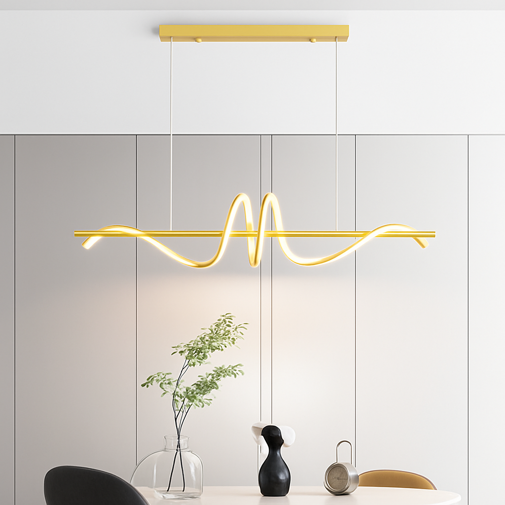 Curved LED pendant light nordic design for kitchen and bar minimalist-9091270967642 - vue 3 sur 10