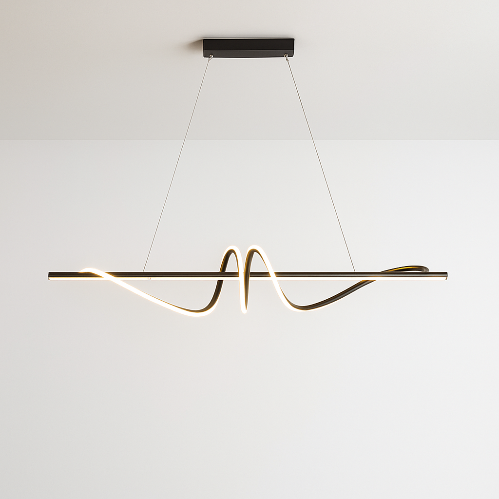 suspension led incurvée design nordique pour cuisine barre minimaliste