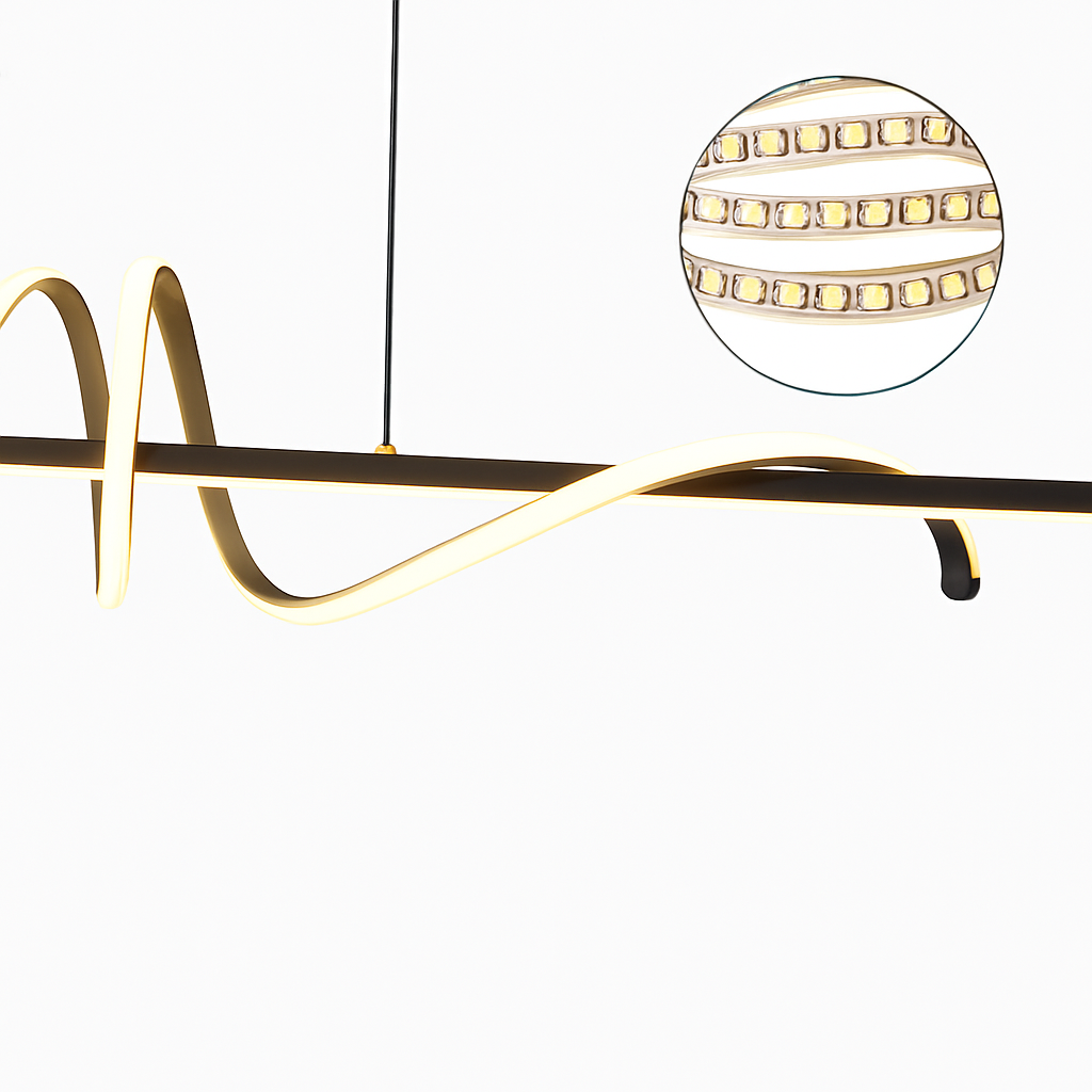 Curved LED pendant light nordic design for kitchen and bar minimalist-9091270967642 - vue 5 sur 10