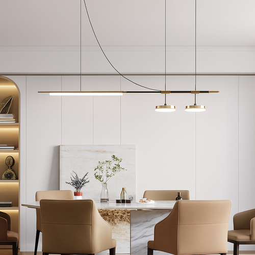 suspension à led linéaire design moderne pour décoration intérieure - vue 3 sur 9