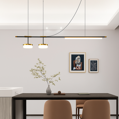 suspension à led linéaire design moderne pour décoration intérieure - vue 4 sur 9