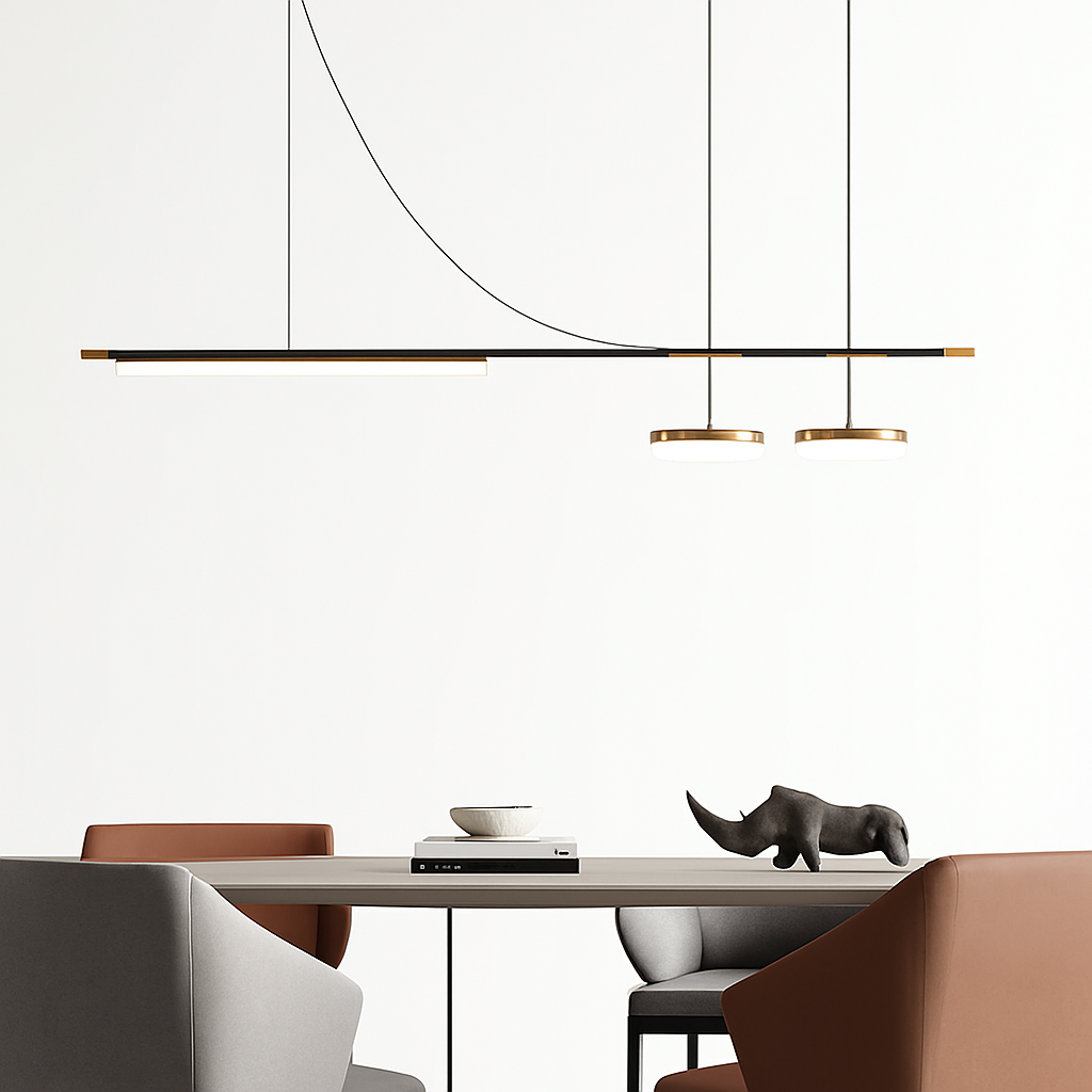 suspension à led linéaire design moderne pour décoration intérieure - vue 4 sur 9