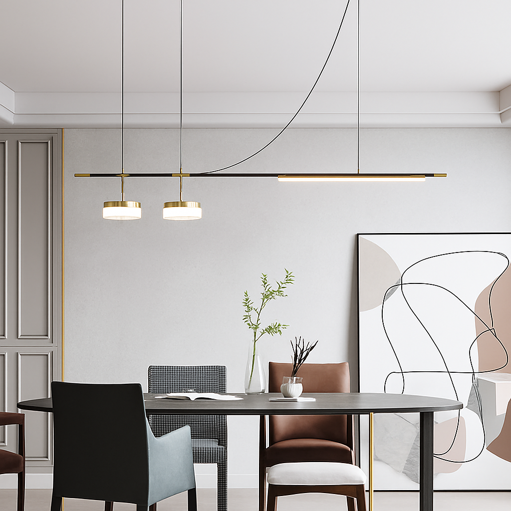 suspension à led linéaire design moderne pour décoration intérieure - vue 5 sur 9